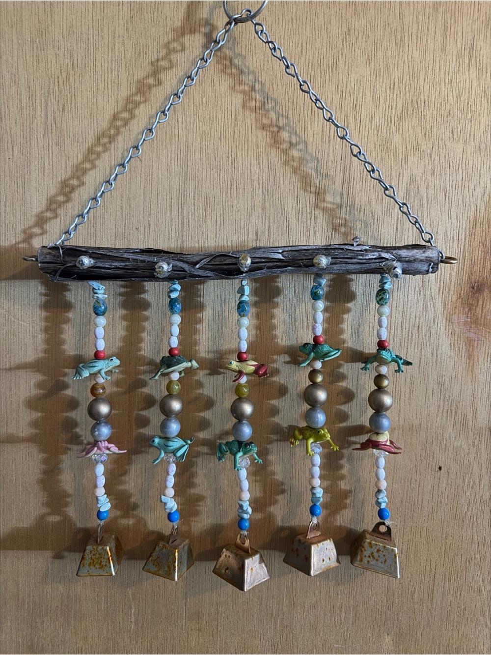 Hand Crafted Multicolor Beaded Bell Hanging wind chime